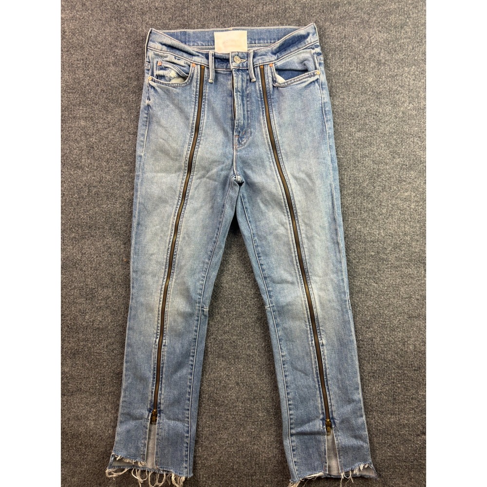 Mother Denim Jeans Womens 28 Blue High‎ Waisted Rascal Zip Step Fray Misbeliever